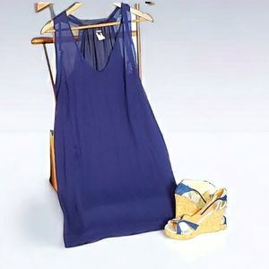J Crew Silk Chiffon Sleeveless Shift Spring Event Weddings Something Blue Shower